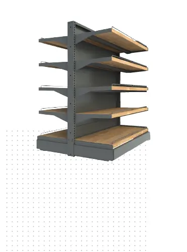 Configuración central de góndola Bazar Pro para retail